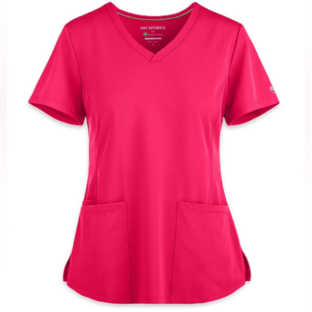 Women's 4-Pocket STRETCH V-Neck Scrub Top Size XXS